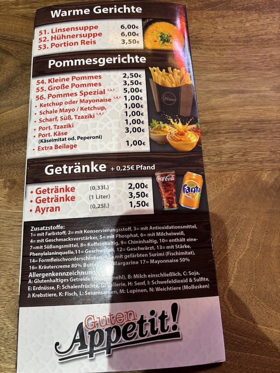 Planet Krefeld Menu - Image 1